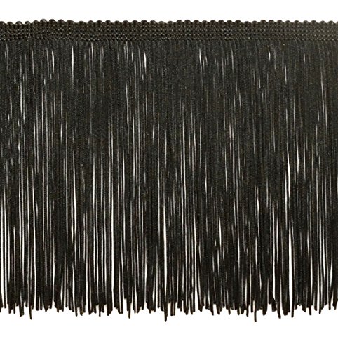 DCOPRO 6 Inch Chainette Fringe Trim, Style# CF06 Color: Black - K9, Sold by The Yard