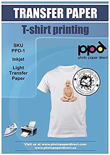 PPD Inkjet Premium Iron-On Light T Shirt Transfers Paper LTR