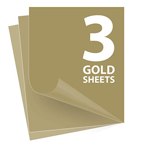 COLORFUL EDEN Gold Heat Transfer Vinyl - HTV Vinyl - Iron on Vinyl for Cricut & Silhouette Cameo - 12 x 10 inches 3 Sheets Pack â€“ Or Use