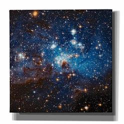 Epic Graffiti LH 95 Star Cluster Hubble Space Telescope Giclee Canvas Wall Art, 12 x 12, Blue