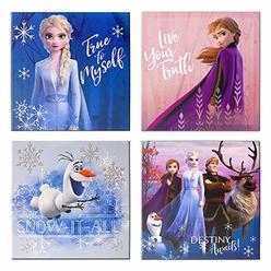 Disney Frozen 2 4 Pack Canvas LED Wall Art, Eachpiece Measures 11.4" X 11.4", Multi