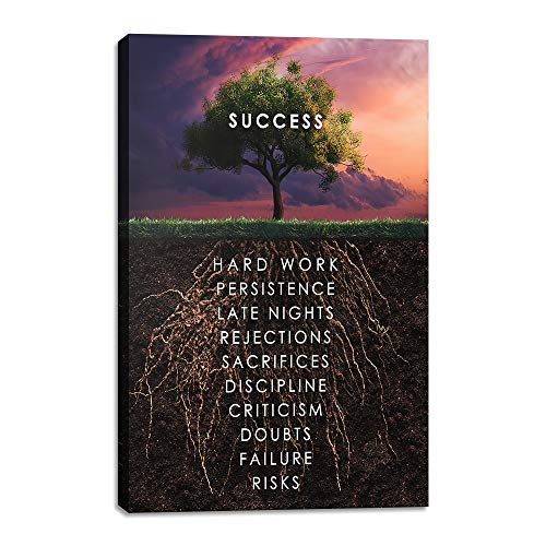Yetaryy Success Tree Inspirational Quote Canvas Wall Art Motivational Motto Painting Inspiring Entrepreneur Posters Prints