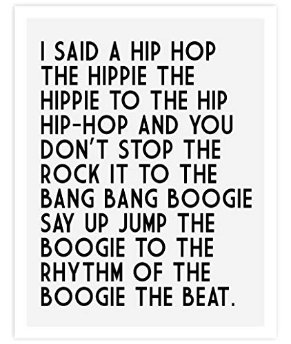 Vintage Book Art Co. Hip Hop Lyrics Typography Quote Art Print Poster For Home & Bedroom Decor - Fun & Unique Gift for Bedroom & Home Wall Art -