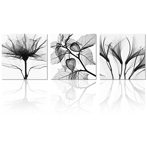 Visual Art Decor Visual Art Flowers Painting Canvas Prints Wall Decor Black and White Framed and Stretched Images Picture Prints Home Decor