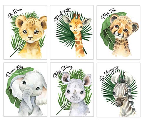 Madaket Lane Safari Nursery Decor for Boys - Safari Animal Pictures Wall Art  - Baby Room Animal Prints -