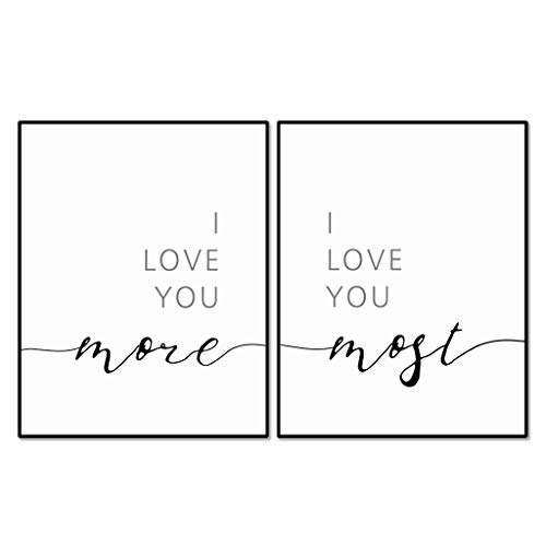 OFlyDesigns I Love You More I Love You Most Wall Decor, Above Bed Quote, Romantic Print, Bedroom Wall Art, Nursery Wall Decor, 11x14