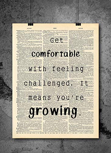 Local Vintage Prints Be Comfortable With Growing Quote Dictionary Art Print - Vintage Dictionary Print 8x10 inch Home Vintage Art Wall Art for