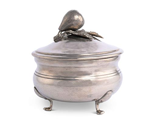 Vagabond House Pear Soild Pewter Covered Sauce/Dip/Soup Bowl Formal Dining Everyday DÃ©cor 5 inch Diameter x 6 inch Tall