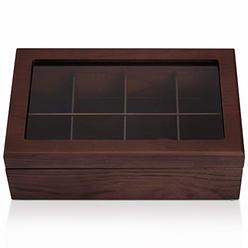 Apace Living Tea Box - Luxury Wooden Tea Storage Chest from The Premier Collection - 8 Adjustable Compartment Tea Bags