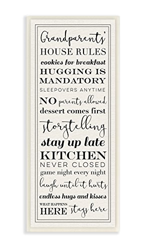Stupell Industries Grandparents House Rules Wall Plaque, 7 x 17, Multi-Color