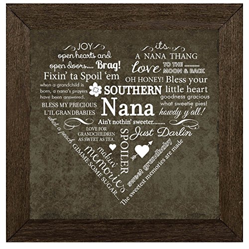 The Grandparent Gift Co. Southern Nana Word Heart Barnwood 10 x 10 Inch Plaque