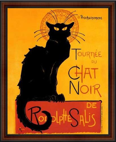 EuroPuzzles EuroGraphics Le Chat Noir (The Black Cat) by Theophile Alexandre Steinlen Framed Vintage Advertising Art Print Poster Custom