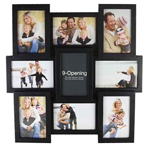 Melannco 9-Opening Puzzle Collage Picture Frame, Black