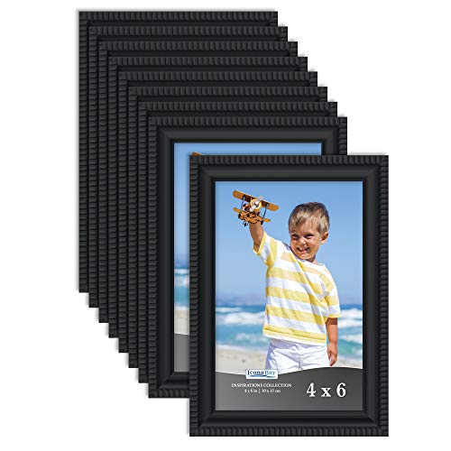 Icona Bay 4x6 Picture Frames (Black, 12 Pack), Beautifully Detailed  Molding, Contemporary Picture Frame Set, Wall Mount or
