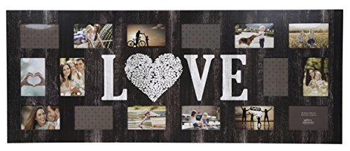 GALLERY SOLUTIONS Rustic 16 Opening Distressed Love Collage Frame