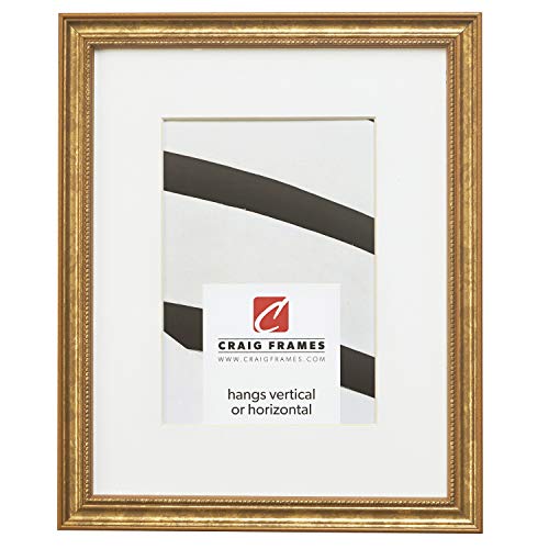 Craig Frames Inc Craig Frames 314GD 18 x 24 Inch Ornate Gold Picture Frame Matted to Display a 12 x 18 Inch Photo