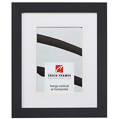 Craig Frames Inc Craig Frames Essentials, Modern 1-Inch Wide 20 x 24 Inch Black Picture Frame Matted to Display a 16 x 20 Inch Photo