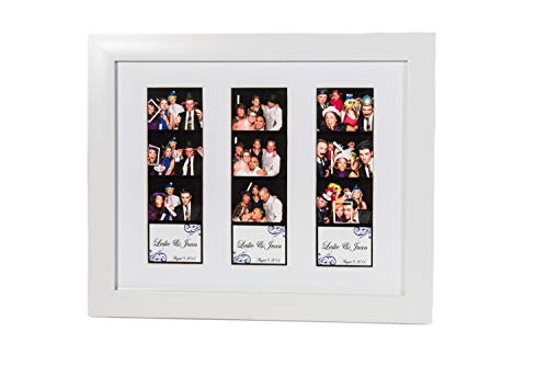 pbf PHOTO BOOTH FRAMES Photo Booth Frames -8 x 10 Inch Photo Frame with Mat for Three Photo Booth Strips White 8x10 3 Pictures