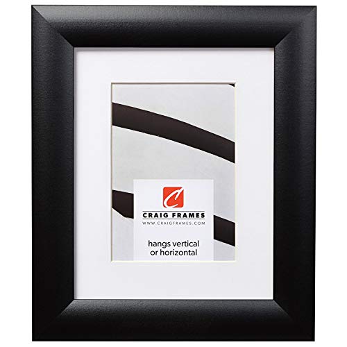Craig Frames Inc Craig Frames Contemporary Wide, 16 x 24 Inch Black Picture Frame Matted to Display a 12 x 18 Inch Photo