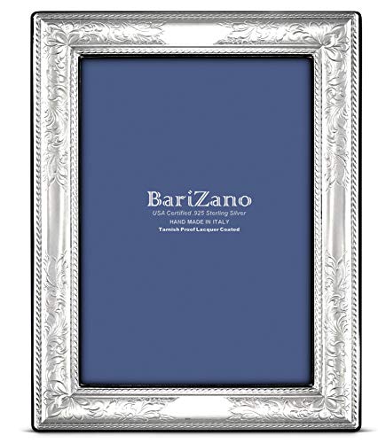 BARIZANO Tarnish Proof 925 Sterling 8x10 Picture Frame, Silver