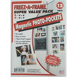 Freez A Frame FREEZ-A-FRAME Magnetic Photo Picture Frame, White, Contains Eight 4 x 6 & Four 5 x 7 Frames by Freez-A-Frame