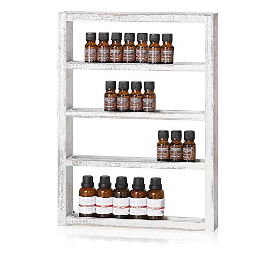 LIANTRAL Essential Oil Storage, Wall Mounted Wooden Display Shelf Rack ...