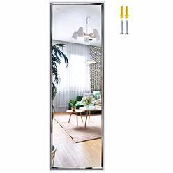 PETAFLOP 14x48 Inch Full Length Mirror, Large Body Floor Mirrors with Rectangular Framed for Bathroom Living Room Decor, White