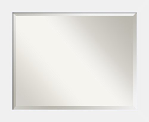Amanti Art Framed Vanity Mirror | Bathroom Mirrors for Wall | Corvino White Mirror Frame | Solid Wood Mirror | Medium Mirror