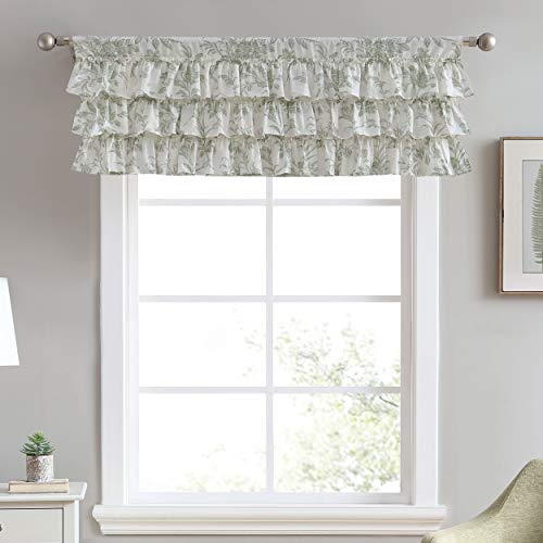 Laura Ashley Home | Natalie Collection | Stylish Floral Print Valance Curtain, Chic Decorative Window Treatment for Home