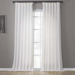 HPD Half Price Drapes FHLCH-VET13191-108 Heavy Faux Linen Curtain (1 Panel), 50 X 108, Rice White