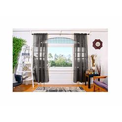 All American Collection Doli 2 Piece (Black) Sheer Window Curtains Panels Set ( 54 Inch W x 84 Inch L ) Window Draperies, Vibrant Window Treatment,