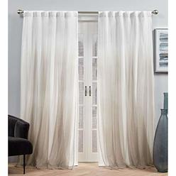 Exclusive Home Curtains EH8462-02-2-84H Crescendo Lined Blackout Hidden Tab Top Curtain Panel Pair, 54x84, Champagne