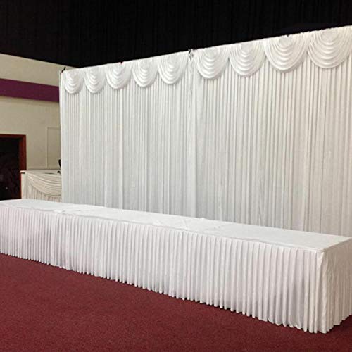 Lehom Birthday Party Wall Backdrop Wedding Backdrop Drapes Ice Silk Curtain Wedding Ceremony Background White 9.8x9.8ft