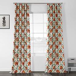 HPD Half Price Drapes BOCH-DLN1917-84 Printed Linen Textured Blackout Curtain (1 Panel), 50 X 84, Tribeca Hibiscus