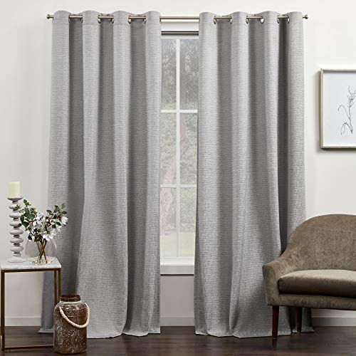 Exclusive Home Curtains Nichols Light Filtering Grommet Top Curtain Panels, 54x84, Grey