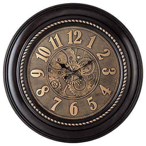 Pacific Bay Rodalben Giant Decorative Light-Weight 24-inch Wall Clock Silent, Non-Ticking, 3-D Aluminum Dial, Easy-to-Read,