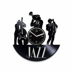 Clock Jazz Xmas For Musician Jazz Vinyl Wall Clock Music Genre Wall Clock Vintage Jazz For Man Music Vinyl Record Clock