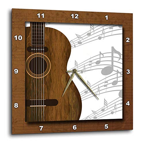 3dRose DPP_149974_1 Guitar Music Concept Wall Clock, 10 by 10"
