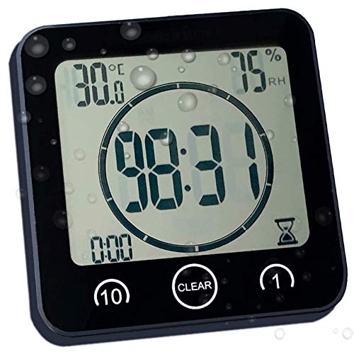 Homemelinda Waterproof Bathroom Clock and Timer for Shower