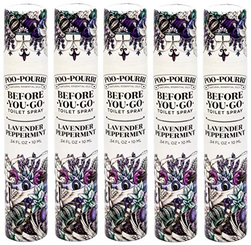 Poo-Pourri Before You Go Toilet Spray Lavender Peppermint 10mL, 5 Pack