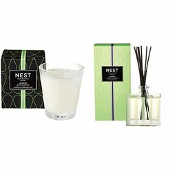 NEST Fragrances Classic Candle- Bamboo , 8.1 oz - NEST01-BM & Reed Diffuser- Bamboo , 5.9 fl oz