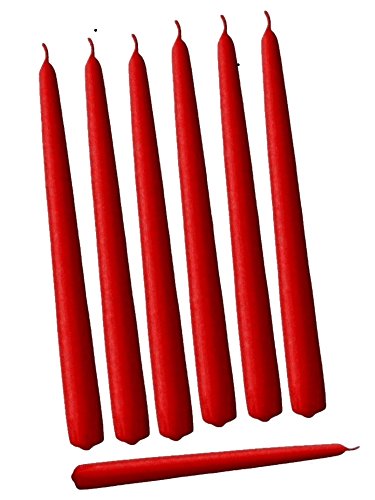 D'light Online 12" Elegant Taper Premium Quality Candles Individual Cello Wrapped Taper Candles - Qty 144 (Red, 12 Inch)