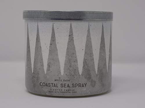 White Barn BBW Coastal Sea Spray 3 Wick Scented Candle 14.5 -Salty Ocean Air, Coastal Cedarwood, Fresh Squeezed Lime.