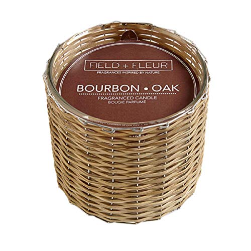 Hillhouse Naturals BOGL2 Bourbon Oak 2-Wick Handwoven Candle, 12 Oz.