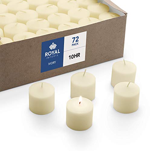 Royal Imports Votive Candle, Unscented Ivory Wax, Box of 72, for Wedding, Birthday, Holiday & Home Decoration (10 Hour) by Royal Imports