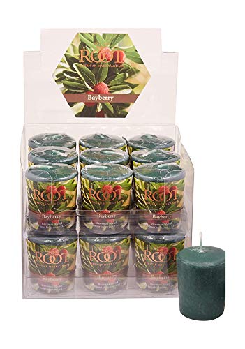 Root Candles 20-Hour Scented Beeswax Blend Votive Candles, 18-Count, Bayberry