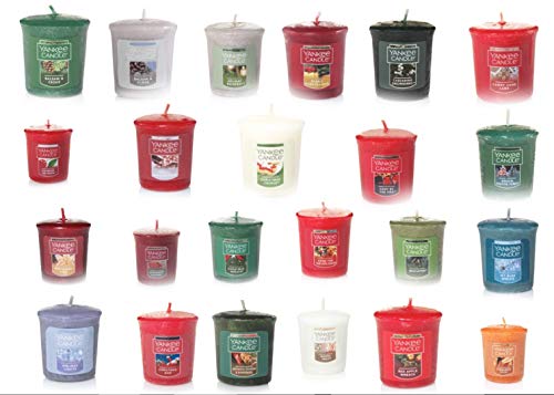 Yankee Candle Votives - Grab Bag of 10 Assorted Votive Candles (10 Ct Christmas Fragrances Mixed)