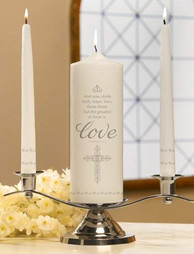 Unity Candles Faith, Hope and Love Unity Candle Set, 9 Inch x 3 Inch