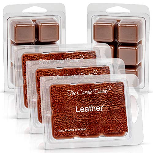 The Candle Daddy Leather - Maximum Scented Wax Cubes/Melts- 5 Packs -10 Ounces Total- 30 Cubes