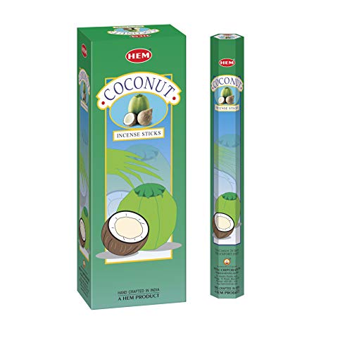 HEM Coconut Incense Sticks - Pack of 6 - 120 count - 301g